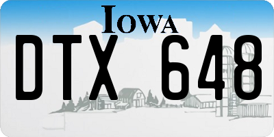 IA license plate DTX648