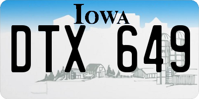 IA license plate DTX649