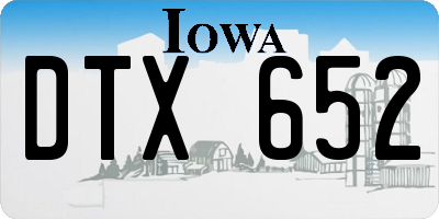 IA license plate DTX652
