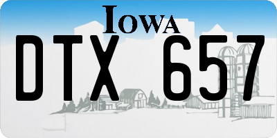 IA license plate DTX657