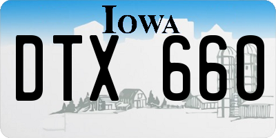 IA license plate DTX660