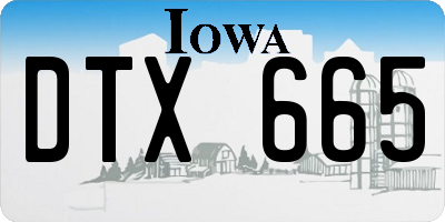 IA license plate DTX665