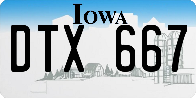 IA license plate DTX667