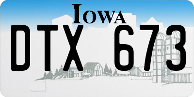 IA license plate DTX673