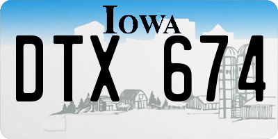 IA license plate DTX674