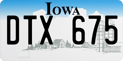 IA license plate DTX675