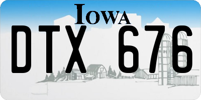 IA license plate DTX676