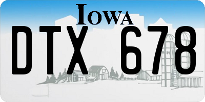 IA license plate DTX678