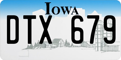 IA license plate DTX679