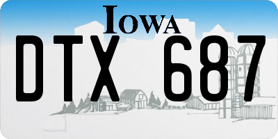 IA license plate DTX687