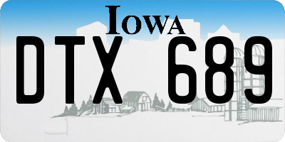 IA license plate DTX689