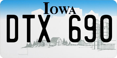 IA license plate DTX690