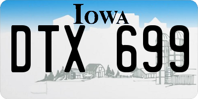 IA license plate DTX699