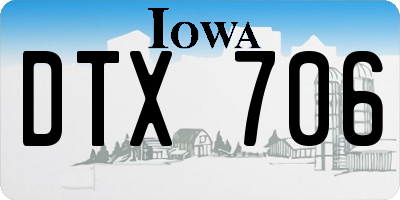 IA license plate DTX706