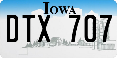 IA license plate DTX707