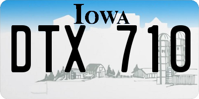 IA license plate DTX710