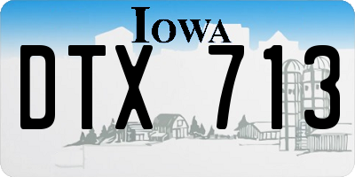 IA license plate DTX713