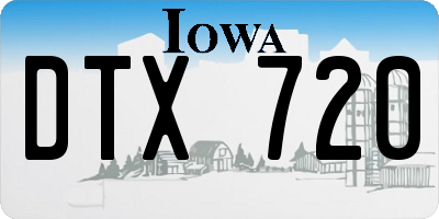 IA license plate DTX720