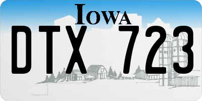 IA license plate DTX723