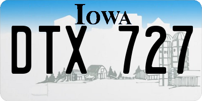 IA license plate DTX727