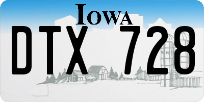 IA license plate DTX728