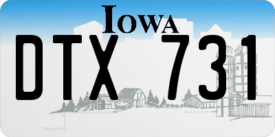 IA license plate DTX731