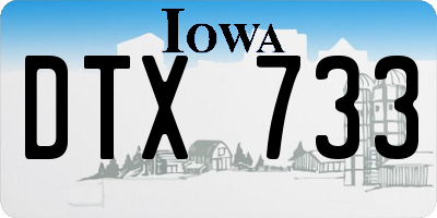 IA license plate DTX733