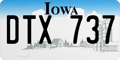 IA license plate DTX737