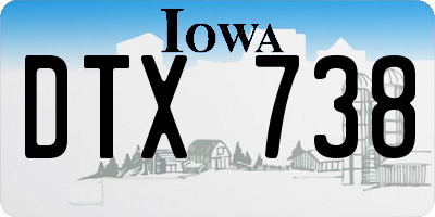 IA license plate DTX738