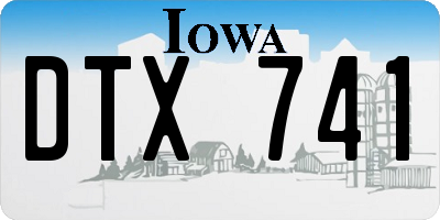 IA license plate DTX741