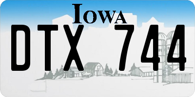 IA license plate DTX744