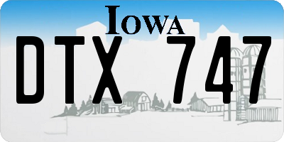 IA license plate DTX747