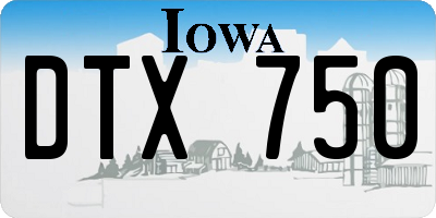 IA license plate DTX750