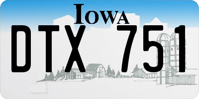 IA license plate DTX751