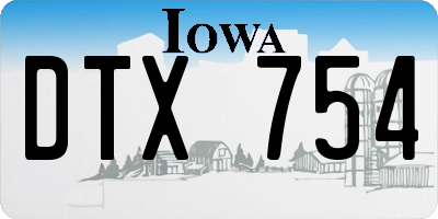 IA license plate DTX754