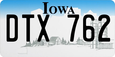 IA license plate DTX762