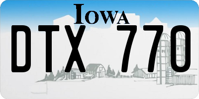 IA license plate DTX770