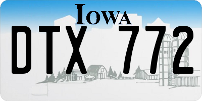 IA license plate DTX772