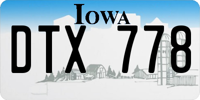 IA license plate DTX778