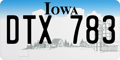 IA license plate DTX783