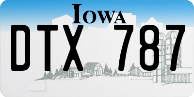 IA license plate DTX787
