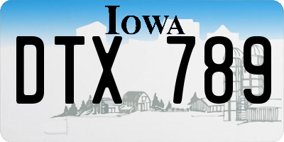 IA license plate DTX789