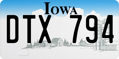 IA license plate DTX794