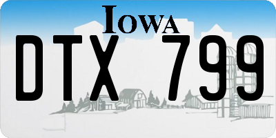 IA license plate DTX799