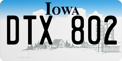 IA license plate DTX802
