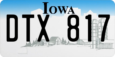 IA license plate DTX817