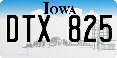 IA license plate DTX825