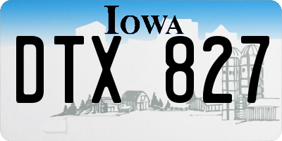 IA license plate DTX827