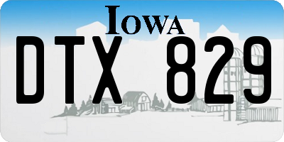 IA license plate DTX829
