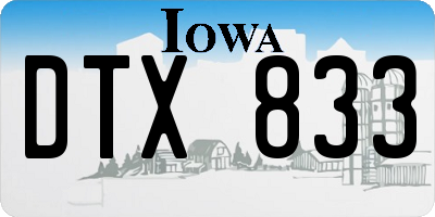 IA license plate DTX833